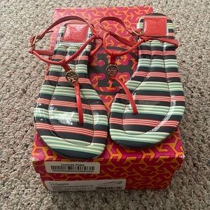 Tory Burch Patent leather Emmy Sandals with Box